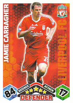 Jamie Carragher Liverpool 2009/10 Topps Match Attax #187